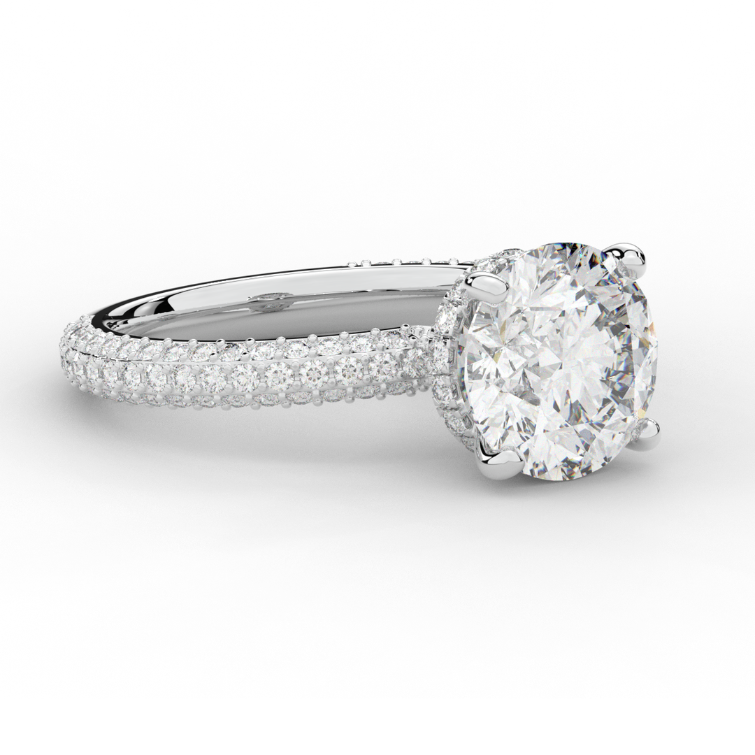 3.60CT.TW ROUND LAB DIAMOND SOLITAIRE ENGAGEMENT RING - Nazarelle