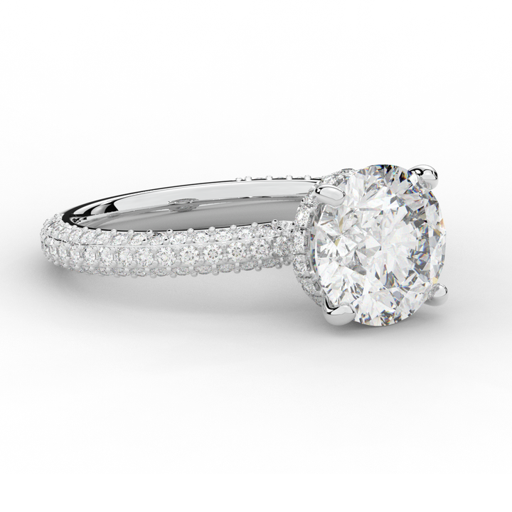 3.60CT.TW ROUND LAB DIAMOND SOLITAIRE ENGAGEMENT RING - Nazarelle