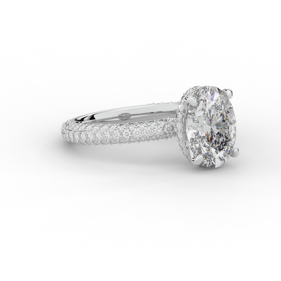 3.60CT.TW OVAL LAB DIAMOND SOLITAIRE ENGAGEMENT RING - Nazarelle