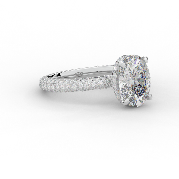 3.60CT.TW OVAL LAB DIAMOND SOLITAIRE ENGAGEMENT RING - Nazarelle