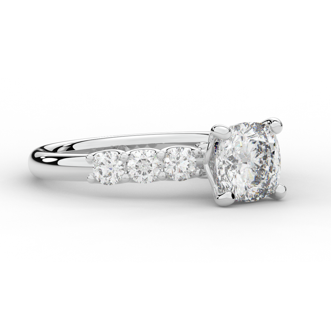 2.60CT.TW CUSHION LAB DIAMOND SOLITAIRE ENGAGEMENT RING - Nazarelle