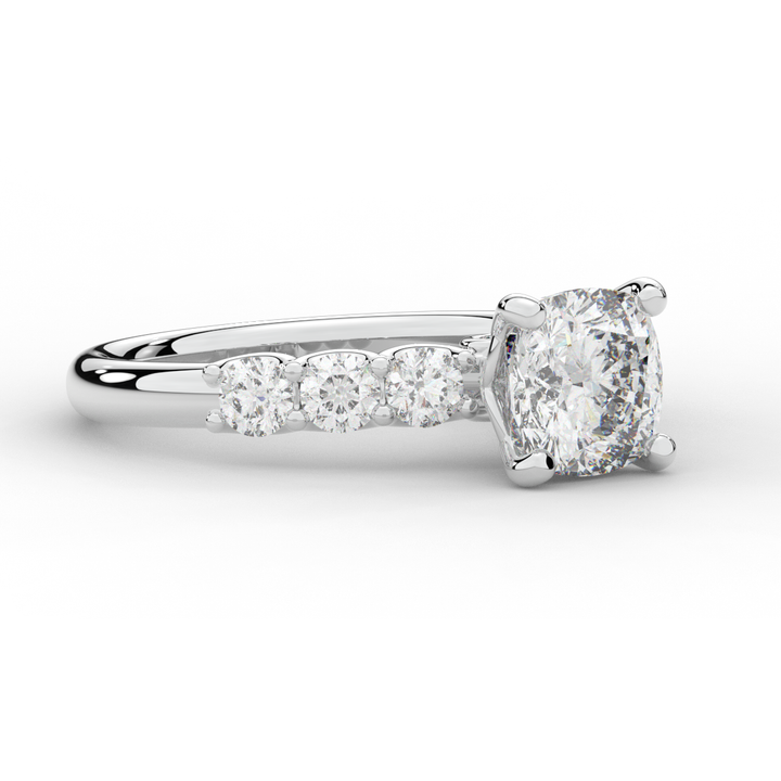 2.60CT.TW CUSHION LAB DIAMOND SOLITAIRE ENGAGEMENT RING - Nazarelle