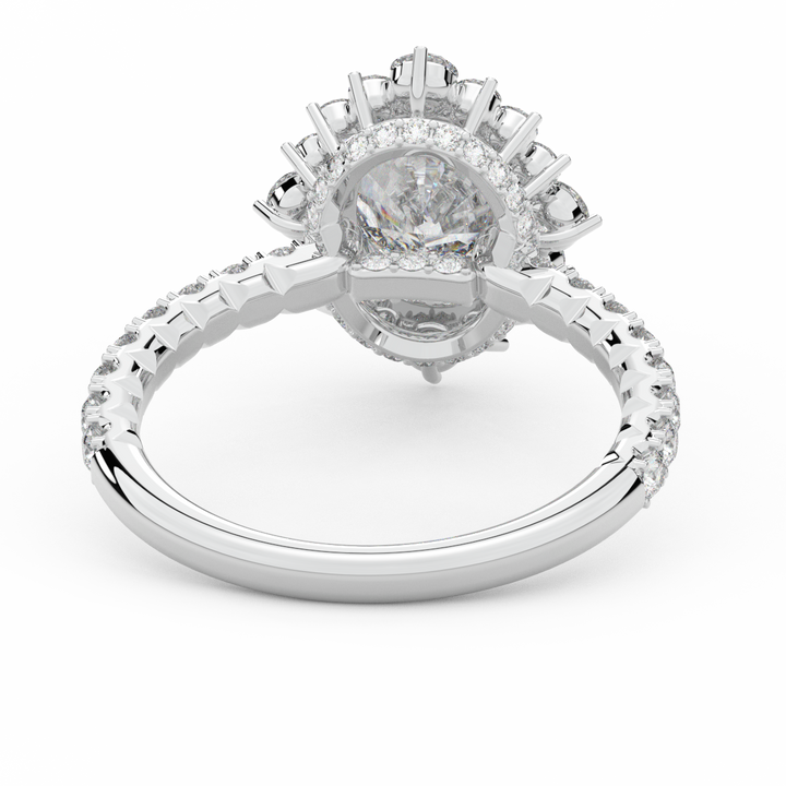2.80CT.TW OVAL LAB DIAMOND HALO ENGAGEMENT RING - Nazarelle
