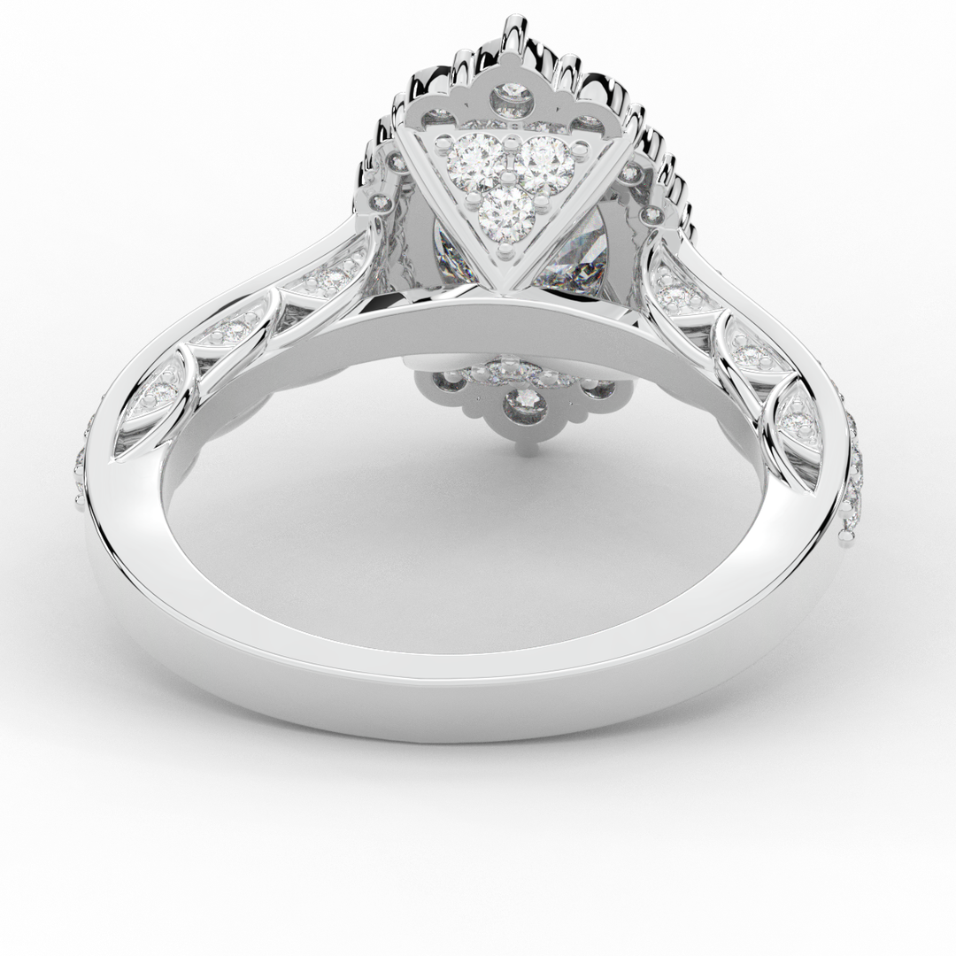 1.75CT.TW OVAL LAB DIAMOND HALO ENGAGEMENT RING - Nazarelle