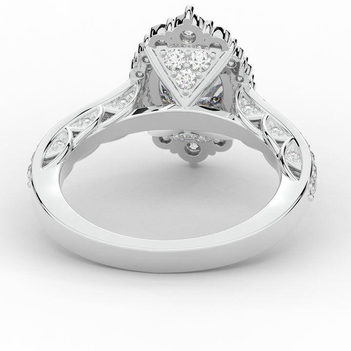 1.75CT.TW OVAL LAB DIAMOND HALO ENGAGEMENT RING - Nazarelle
