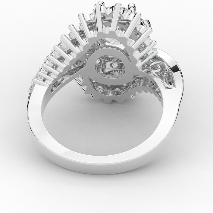 3.35CT.TW ROUND LAB DIAMOND BYPASS HALO ENGAGEMENT RING - Nazarelle