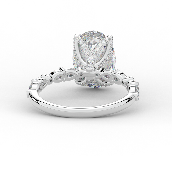 3.60CT.TW OVAL LAB DIAMOND SOLITAIRE ENGAGEMENT RING - Nazarelle
