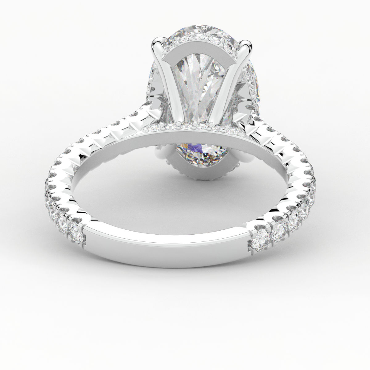Nazar Lab 4.70CT.TW OVAL LAB DIAMOND UNDERHALO SOLITAIRE ENGAGEMENT RING – Nazar ...