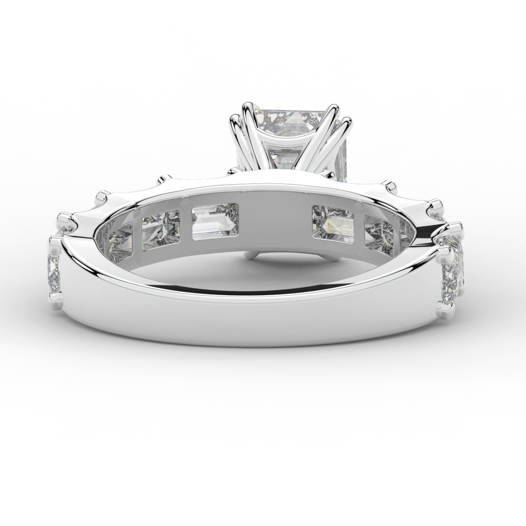 3.75CT.TW EMERALD CUT LAB DIAMOND SOLITAIRE ENGAGEMENT RING