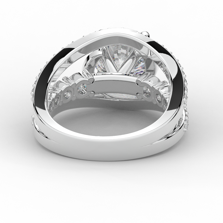 3.30CT.TW ROUND LAB DIAMOND ENGAGEMENT RING - Nazarelle