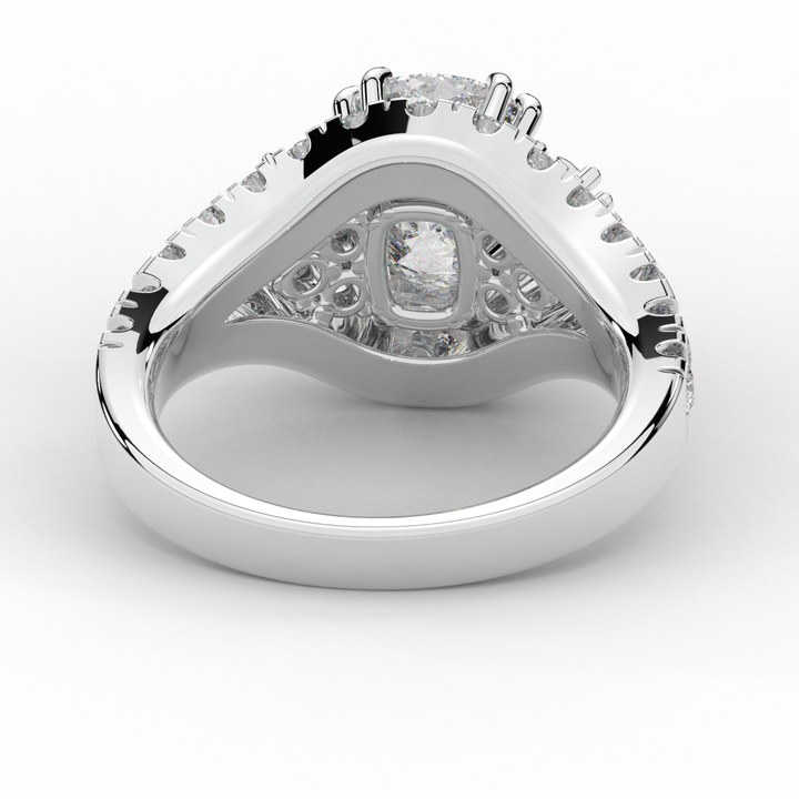 3.10CT.TW CUSHION LAB DIAMOND HALO ENGAGEMENT RING - Nazarelle