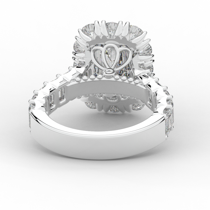 6.00CT.TW EMERALD CUT LAB DIAMOND HALO ENGAGEMENT RING - Nazarelle