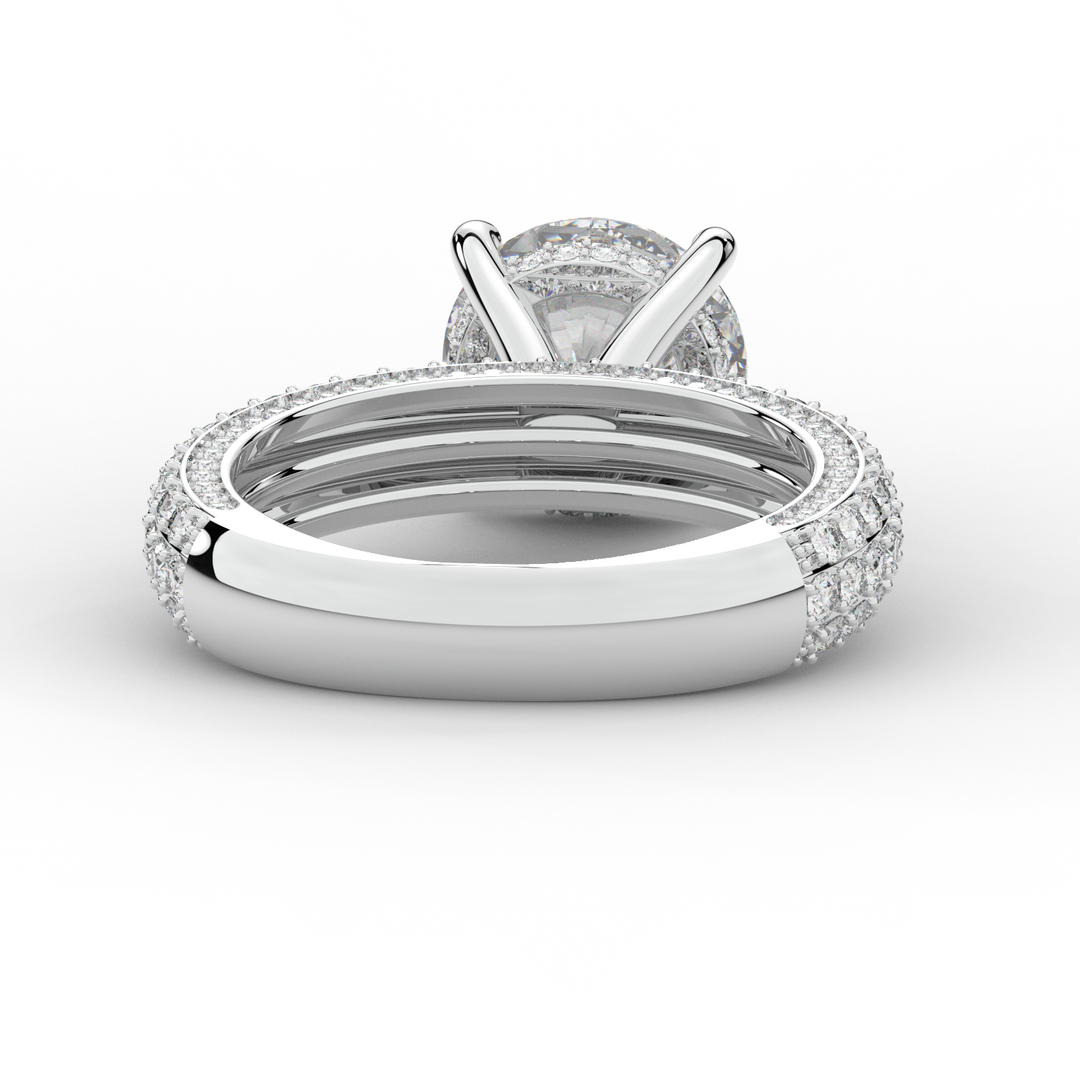4.80CT.TW ROUND LAB DIAMOND UNDERHALO ENGAGEMENT RING - Nazarelle