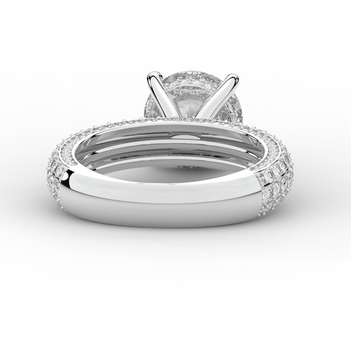 4.80CT.TW ROUND LAB DIAMOND UNDERHALO ENGAGEMENT RING - Nazarelle