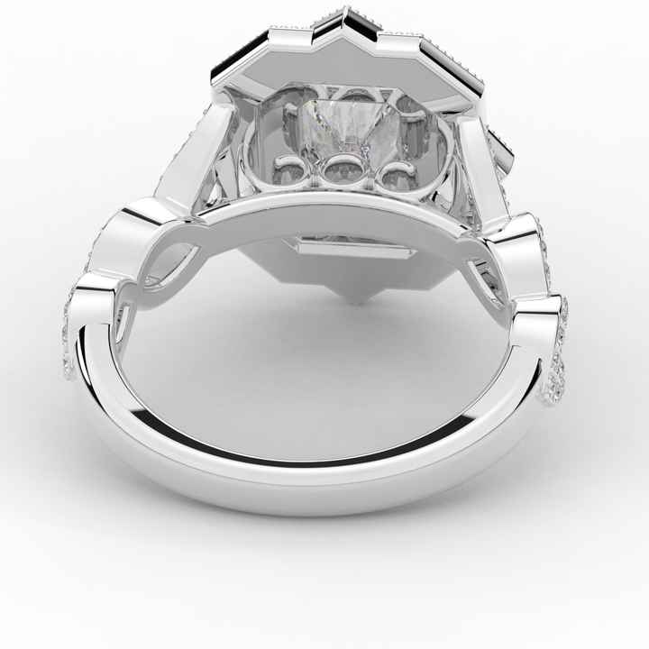 1.90CT.TW RADIANT LAB DIAMOND HALO ENGAGEMENT RING - Nazarelle