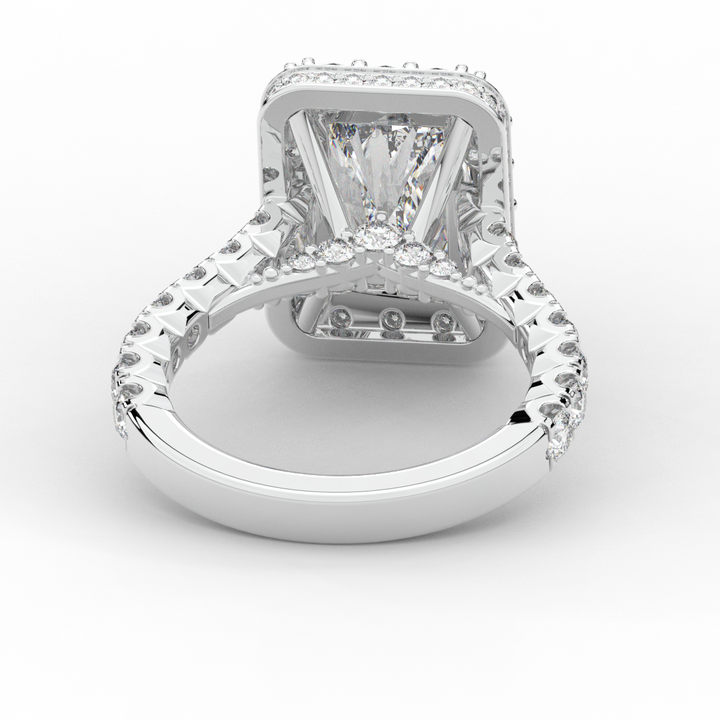 4.50CT.TW RADIANT LAB DIAMOND HALO ENGAGEMENT RING - Nazarelle