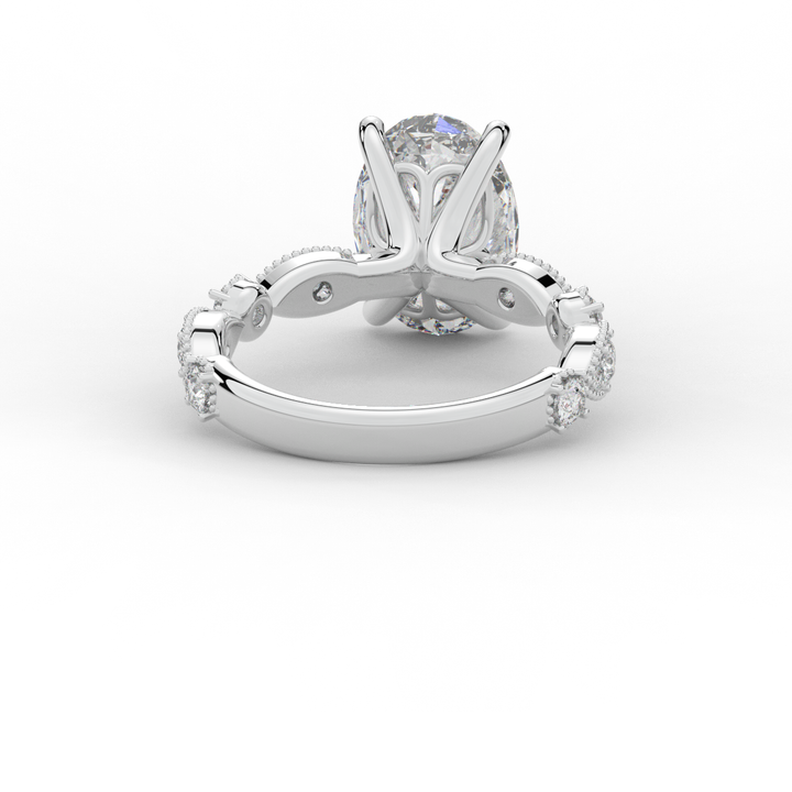 3.50CT.TW OVAL LAB DIAMOND SOLITAIRE ENGAGEMENT RING - Nazarelle