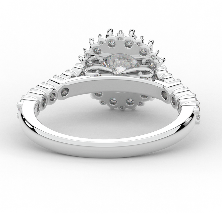 1.60CT.TW ROUND LAB DIAMOND HALO ENGAGEMENT RING - Nazarelle