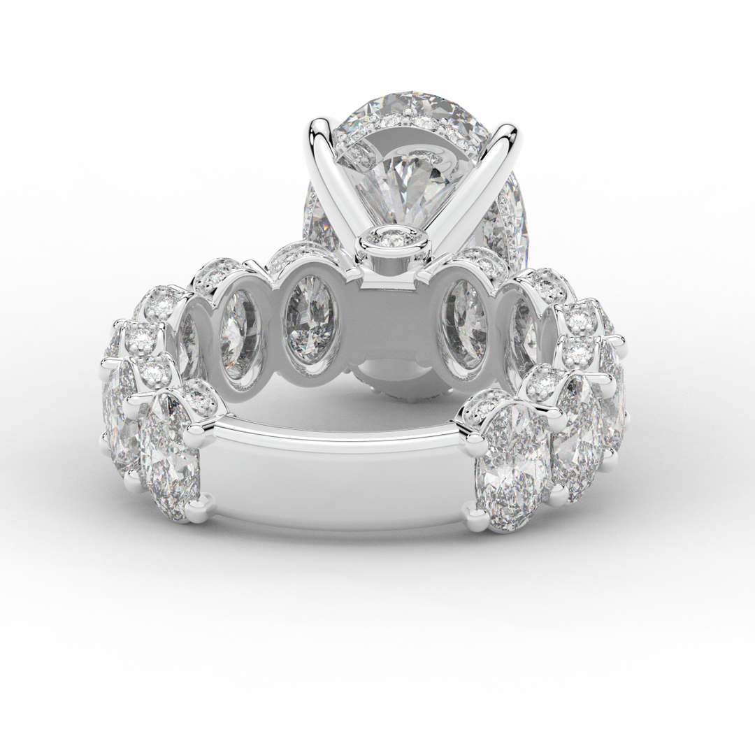 10.90CT.TW OVAL LAB DIAMOND SOLITAIRE ENGAGEMENT RING - Nazarelle