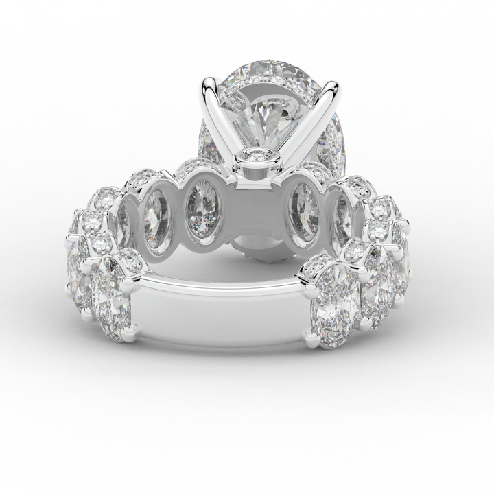 10.90CT.TW OVAL LAB DIAMOND SOLITAIRE ENGAGEMENT RING - Nazarelle