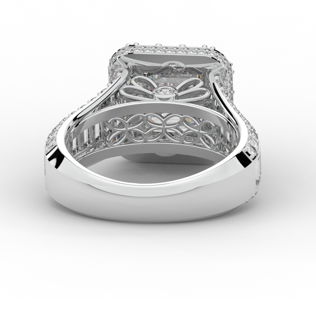 6.10CT.TW ASCHER LAB DIAMOND HALO ENGAGEMENT RING - Nazarelle