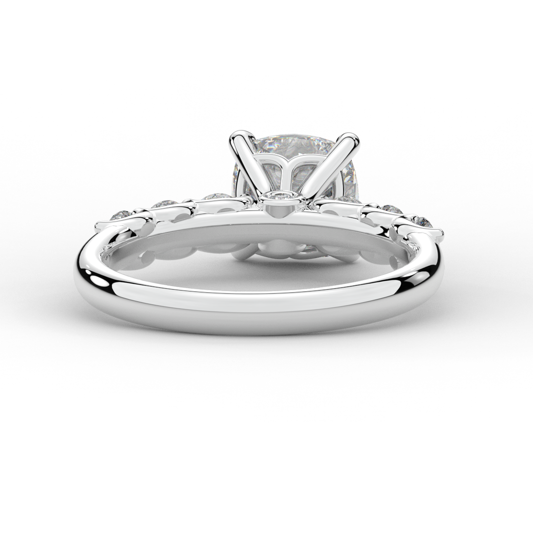 2.60CT.TW CUSHION LAB DIAMOND SOLITAIRE ENGAGEMENT RING - Nazarelle