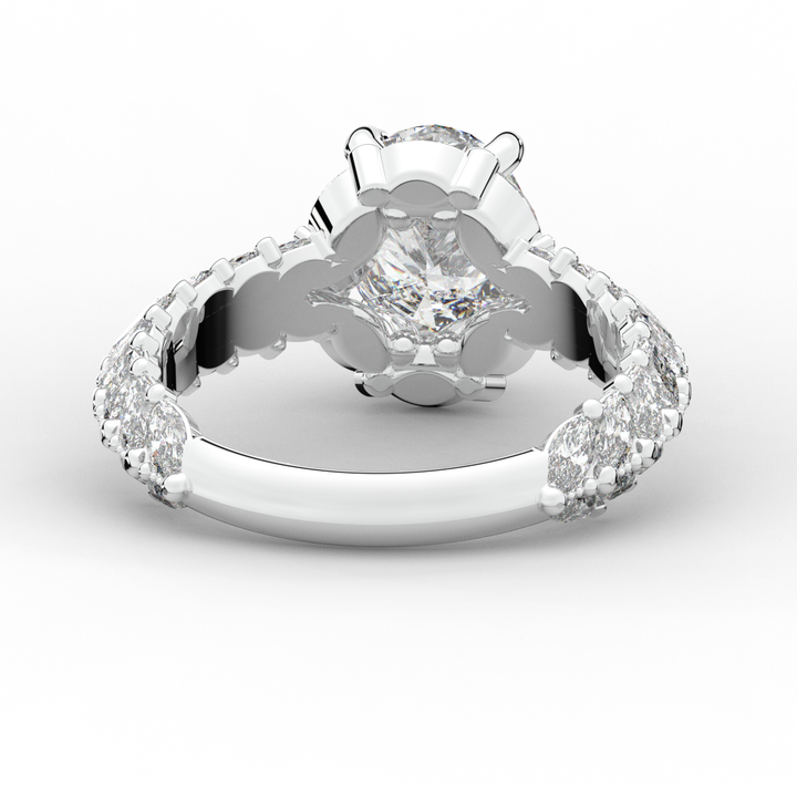 3.10CT.TW OVAL LAB DIAMOND HALO ENGAGEMENT RING - Nazarelle