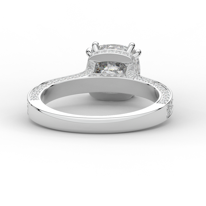 2.60CT.TW CUSHION LAB DIAMOND SOLITAIRE ENGAGEMENT RING - Nazarelle