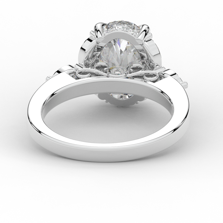 2.85CT.TW OVAL LAB DIAMOND ENGAGEMENT RING - Nazarelle