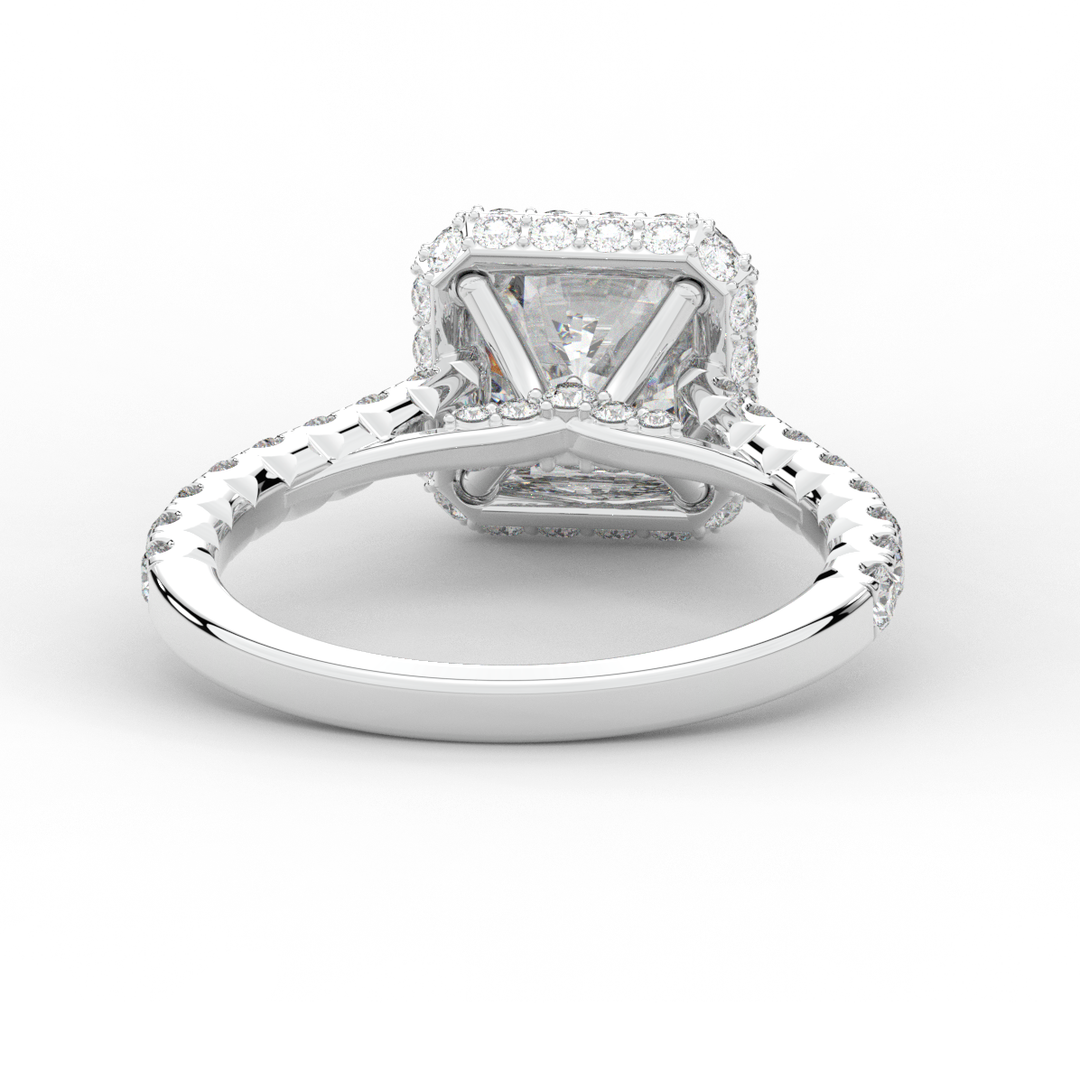 2.75CT.TW CUSHION LAB DIAMOND HALO ENGAGEMENT RING - Nazarelle