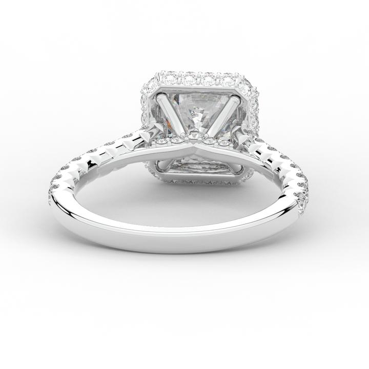 2.75CT.TW CUSHION LAB DIAMOND HALO ENGAGEMENT RING - Nazarelle
