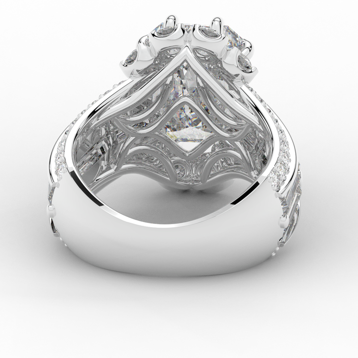 8.25CT.TW EMERALD CUT LAB DIAMOND HALO ENGAGEMENT RING - Nazarelle