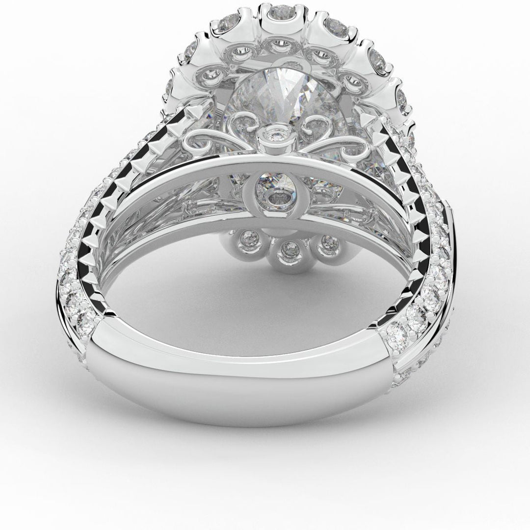 5.75CT.TW OVAL LAB DIAMOND HALO ENGAGEMENT RING - Nazarelle