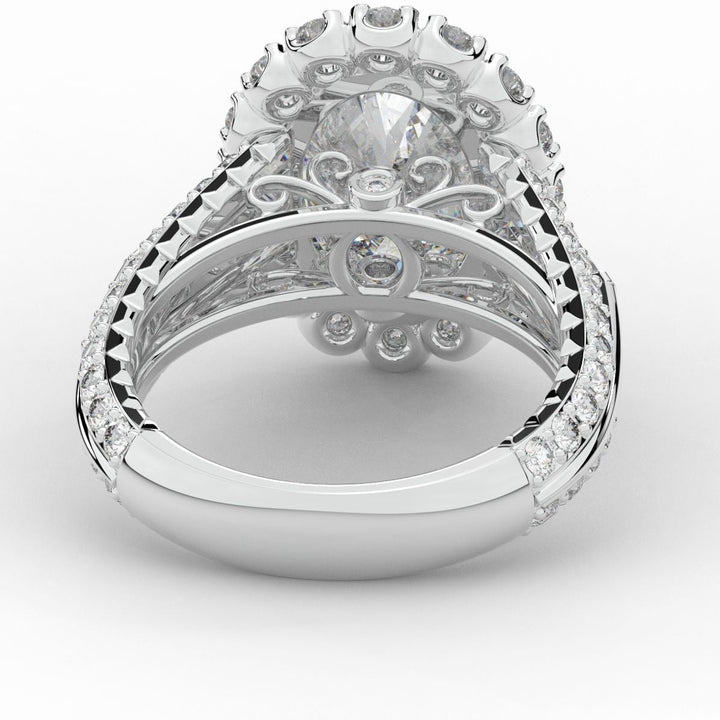 5.75CT.TW OVAL LAB DIAMOND HALO ENGAGEMENT RING - Nazarelle