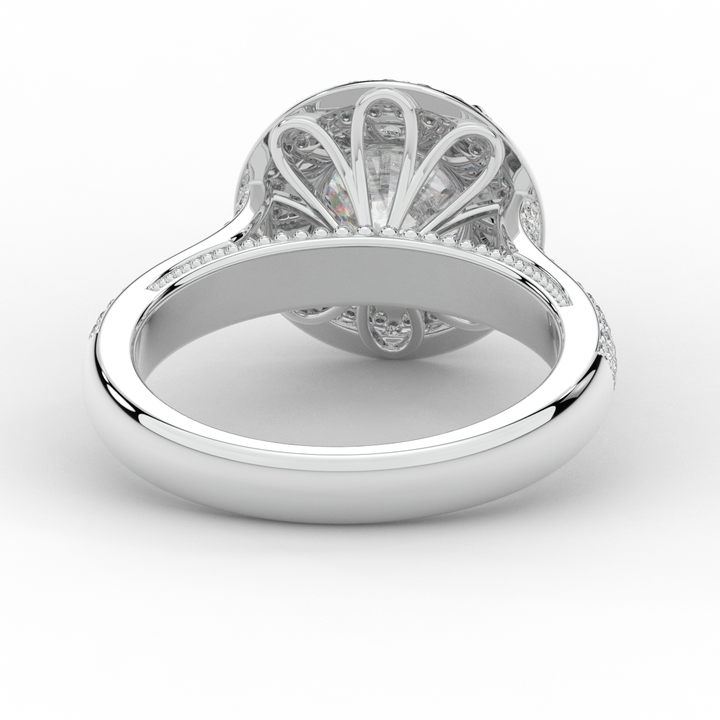 2.45CT.TW ROUND LAB DIAMOND HALO ENGAGEMENT RING - Nazarelle