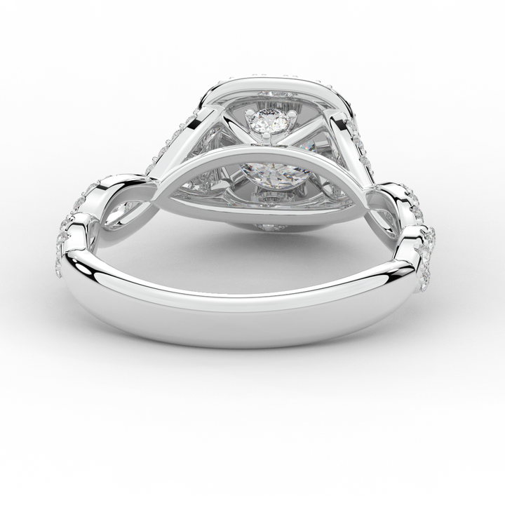 1.60CT.TW ROUND LAB DIAMOND HALO TWIST ENGAGEMENT RING - Nazarelle