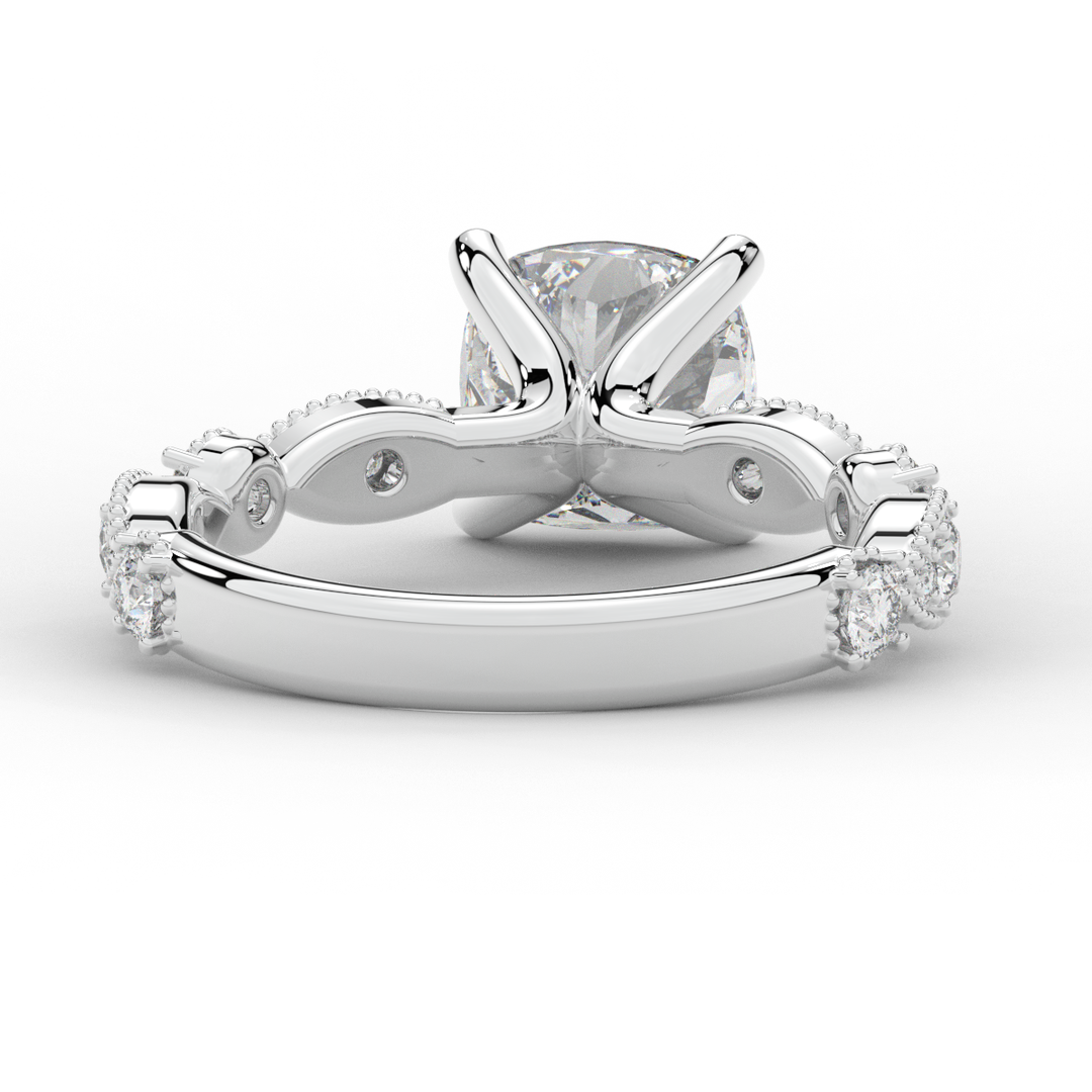 2.50CT.TW CUSHION LAB DIAMOND SOLITAIRE ENGAGEMENT RING - Nazarelle