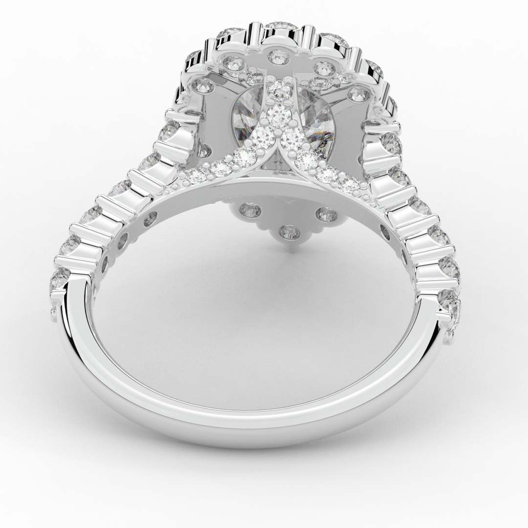 3.10CT.TW PEAR LAB DIAMOND HALO ENGAGEMENT RING - Nazarelle