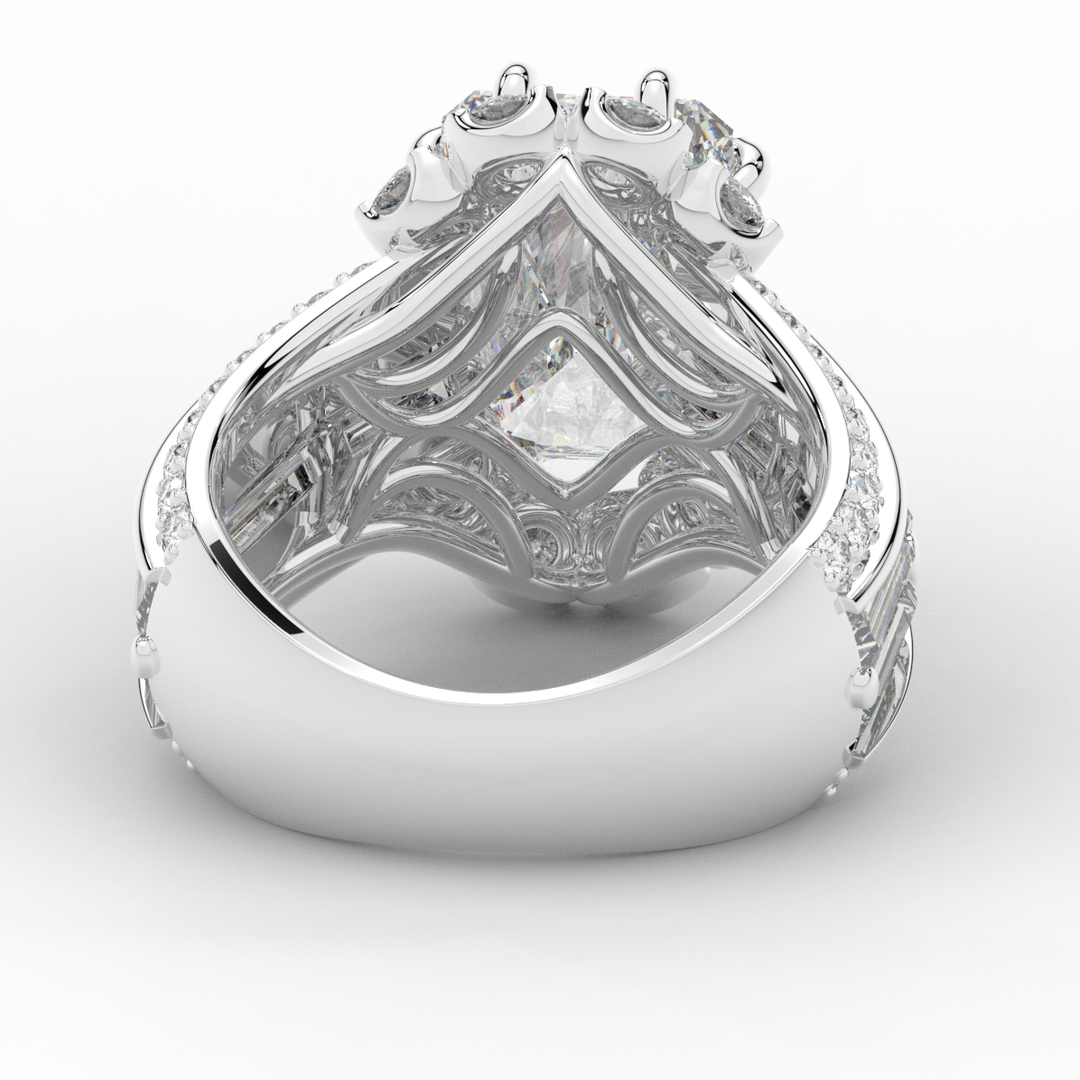 8.25CT.TW RADIANT LAB DIAMOND HALO ENGAGEMENT RING - Nazarelle