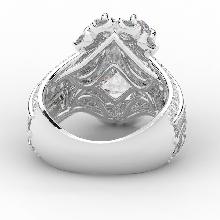 8.25CT.TW RADIANT LAB DIAMOND HALO ENGAGEMENT RING - Nazarelle