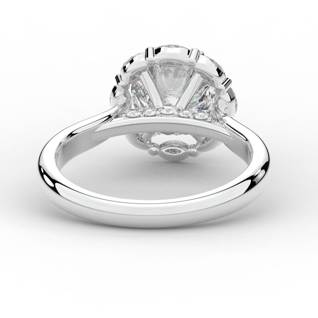 2.40CT.TW ROUND LAB DIAMOND HALO ENGAGEMENT RING - Nazarelle
