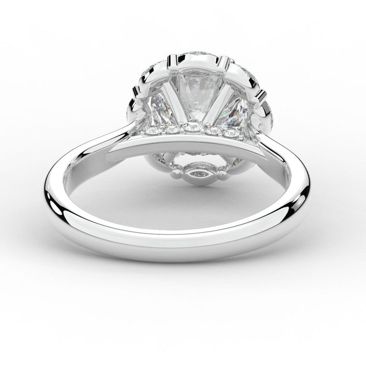 2.40CT.TW ROUND LAB DIAMOND HALO ENGAGEMENT RING - Nazarelle