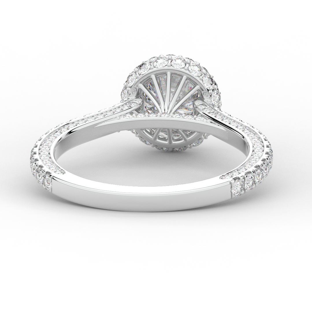 1.90CT.TW ROUND LAB DIAMOND HALO ENGAGEMENT RING - Nazarelle