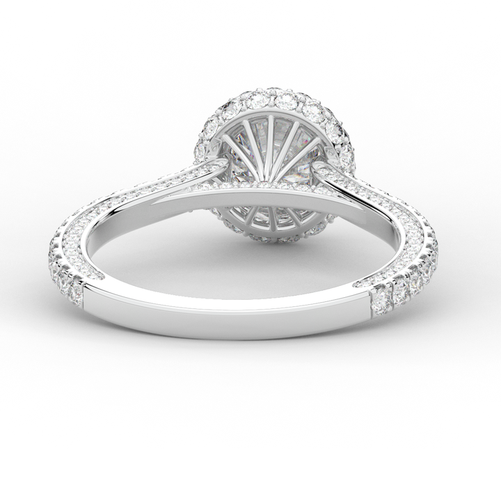 1.90CT.TW ROUND LAB DIAMOND HALO ENGAGEMENT RING - Nazarelle