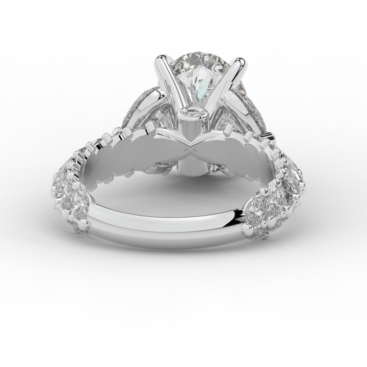 5.25CT.TW OVAL LAB DIAMOND HALO ENGAGEMENT RING - Nazarelle