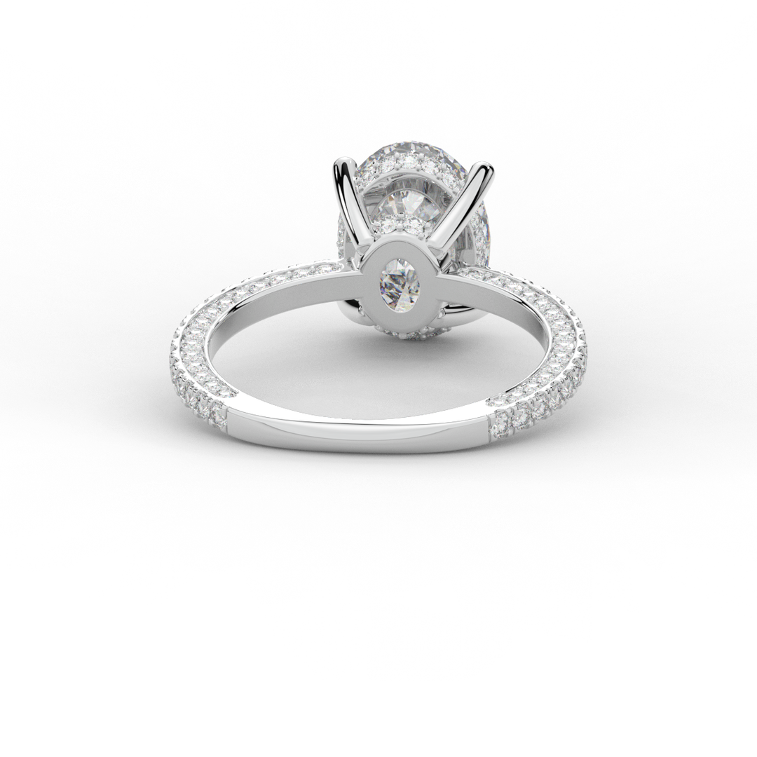 3.15CT.TW OVAL LAB DIAMOND SOLITAIRE ENGAGEMENT RING - Nazarelle