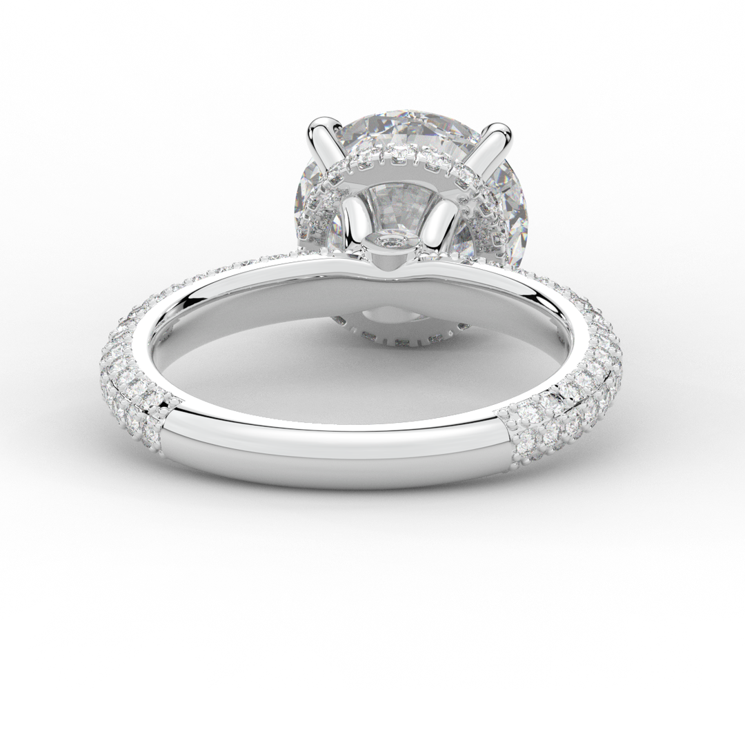 3.60CT.TW ROUND LAB DIAMOND SOLITAIRE ENGAGEMENT RING - Nazarelle