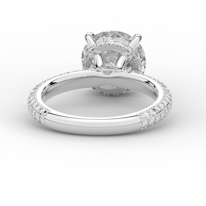 3.60CT.TW ROUND LAB DIAMOND SOLITAIRE ENGAGEMENT RING - Nazarelle
