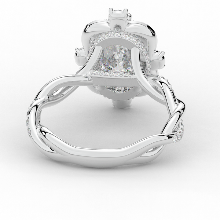 2.70CT.TW OVAL LAB DIAMOND HALO ENGAGEMENT RING - Nazarelle