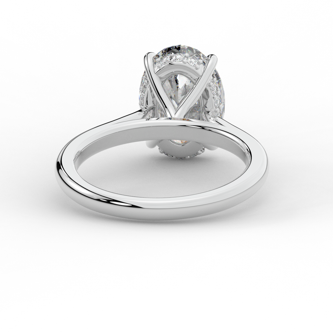 2.05CT.TW OVAL LAB DIAMOND UNDERHALO ENGAGEMENT RING - Nazarelle